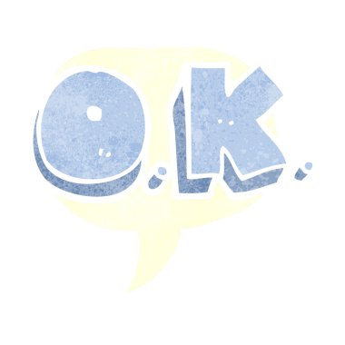 FreeHand retro karikatür kelime Tamam