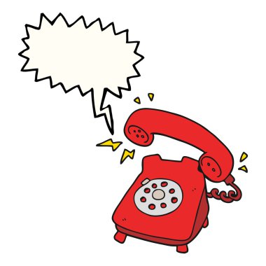 zil telefon karikatür konuşma balonu