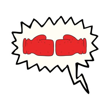 konuşma kabarcık karikatür Boks eldiveni