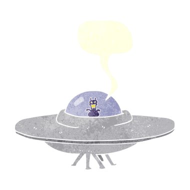 FreeHand retro karikatür Ufo