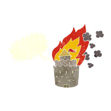 FreeHand ağaç yanan karikatür dokulu 