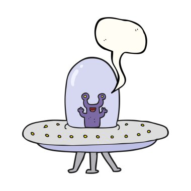 konuşma kabarcık karikatür uçan daire