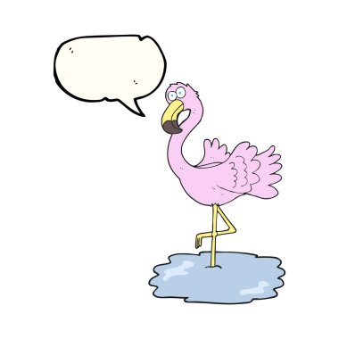 konuşma kabarcık karikatür flamingo