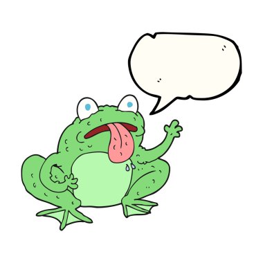konuşma kabarcık karikatür kurbağa