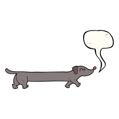 konuşma kabarcık karikatür dachshund