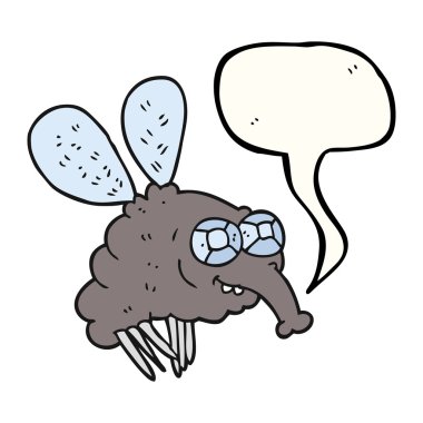 konuşma kabarcık karikatür sinek