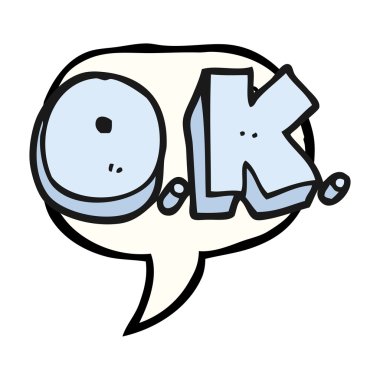 konuşma kabarcık karikatür kelime Tamam