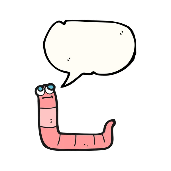 Karikaturenwurm mit Sprechblase — Stockvektor