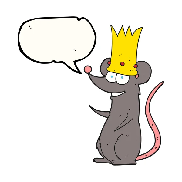 Toespraak bubble cartoon king rat — Stockvector