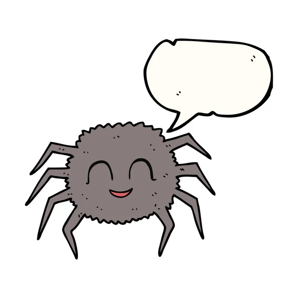 Voz burbuja dibujos animados araña — Vector de stock