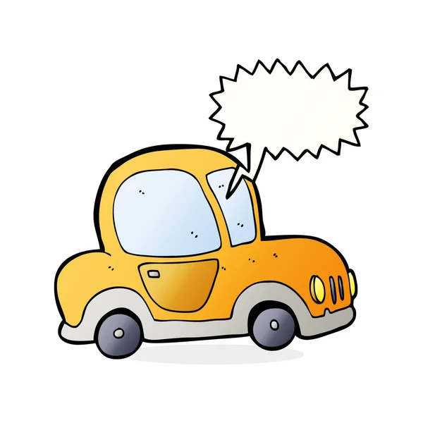 Αυτοκίνητο κινουμένων σχεδίων με φούσκα ομιλία — Διανυσματικό Αρχείο