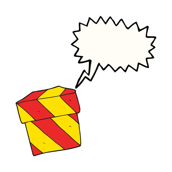 Voz burbuja dibujos animados caja de regalo — Archivo Imágenes Vectoriales