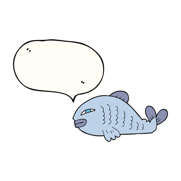 Speech bubble cartoon fish — Stock Vector