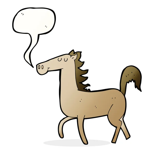Cavallo dei cartoni animati con bolla vocale — Vettoriale Stock