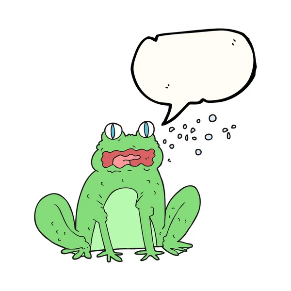 Řeči bubliny cartoon říhání žába — Stockový vektor