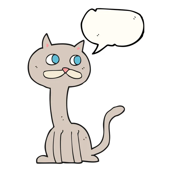 Φούσκα ομιλία κινούμενα σχέδια γάτας — Διανυσματικό Αρχείο