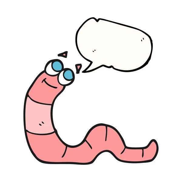Karikaturenwurm mit Sprechblase — Stockvektor