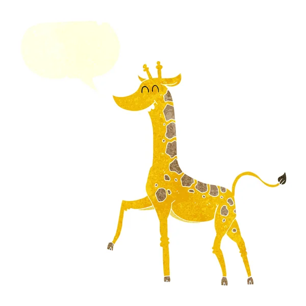 Freehand retro cartoon giraffe — Stock Vector