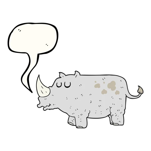 Fala bolha desenho animado rinoceronte —  Vetores de Stock