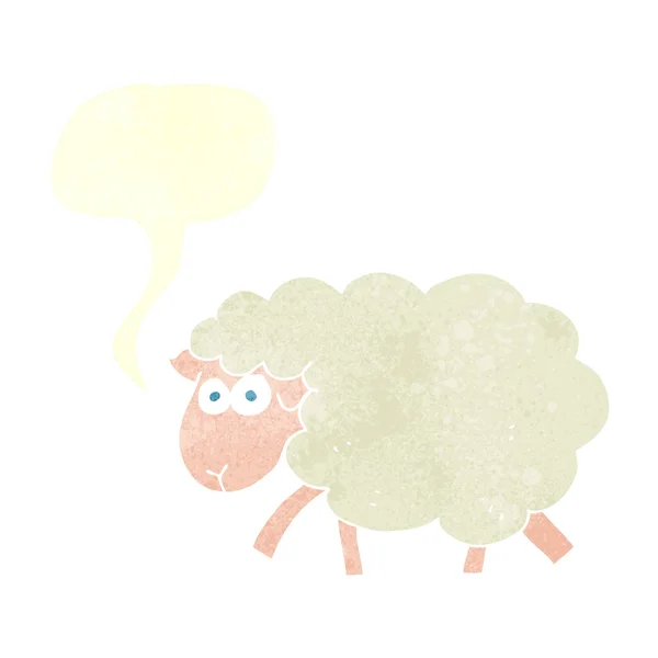 Retrò cartone animato pecore con pensiero — Vettoriale Stock