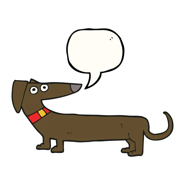 Sprechblase Cartoon Wurst Hund — Stockvektor