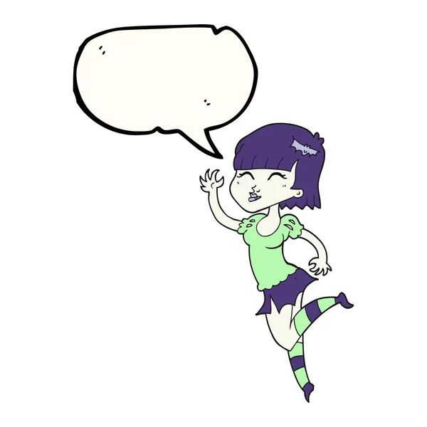 Speech bubble cartoon vampire girl — Stock Vector