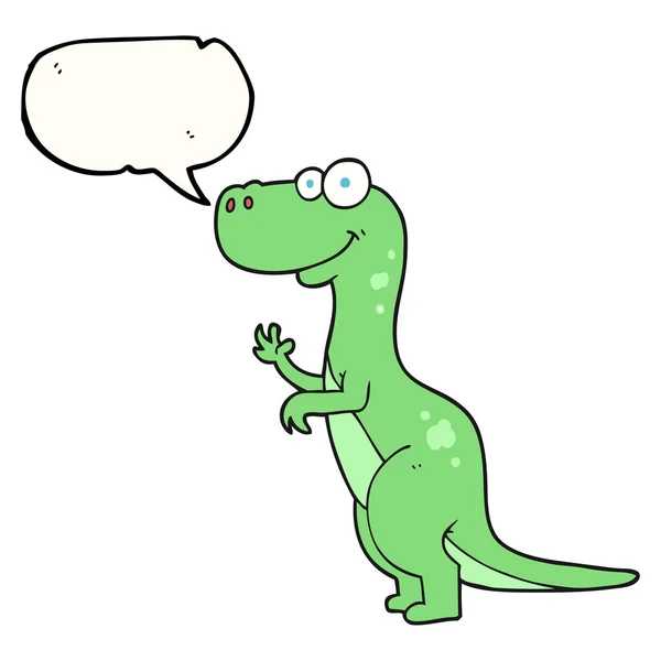 Toespraak bubble cartoon dinosaurus — Stockvector