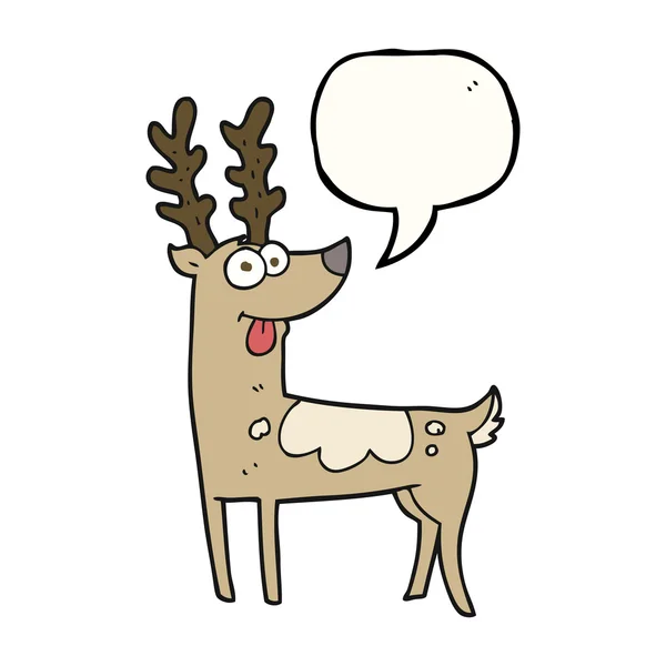 Speech bubble cartoon reindeer — Stock Vector