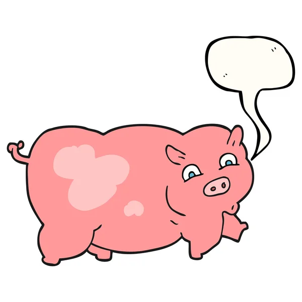 Tal bubbla tecknad gris — Stock vektor