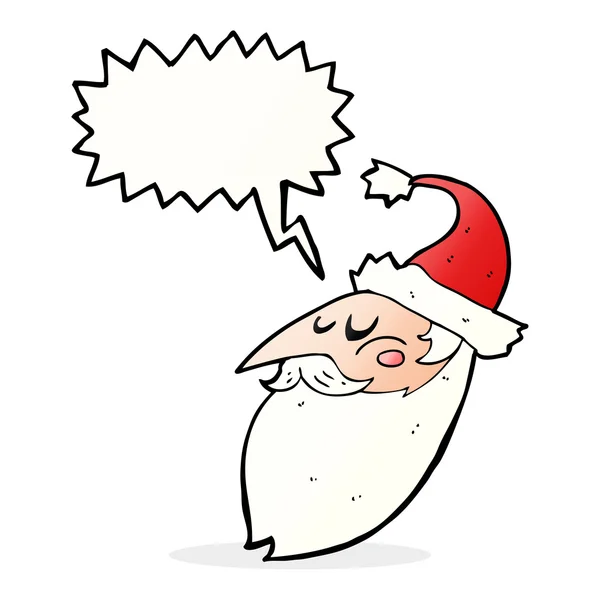 Cartoon santa face with speech bubble — Stock Vector