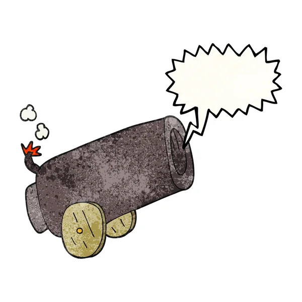 Sprechblase texturierte Cartoon-Kanone — Stockvektor