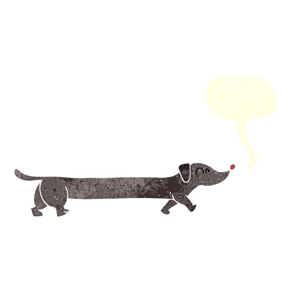 Cartoon dachshund with speech bubble — Stock Vector