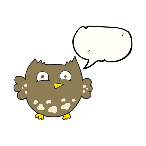 Speech bubble cartoon little owl — Stock Vector