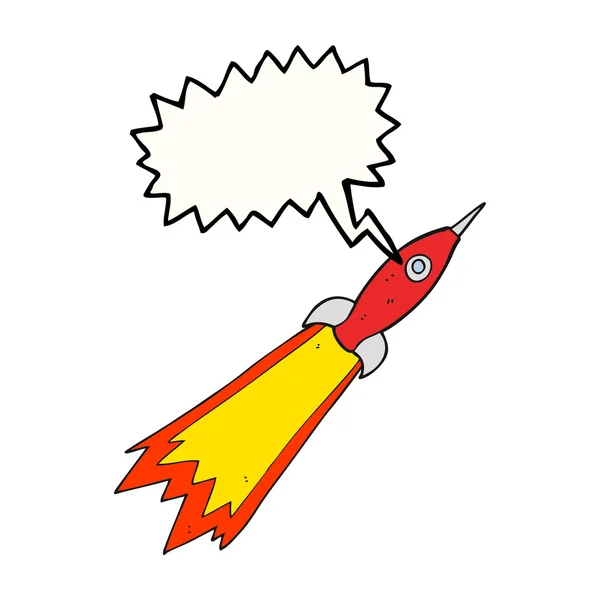 Cartoon-Rakete mit Sprechblase — Stockvektor