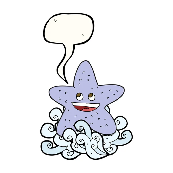 Toespraak bubble cartoon starfish — Stockvector