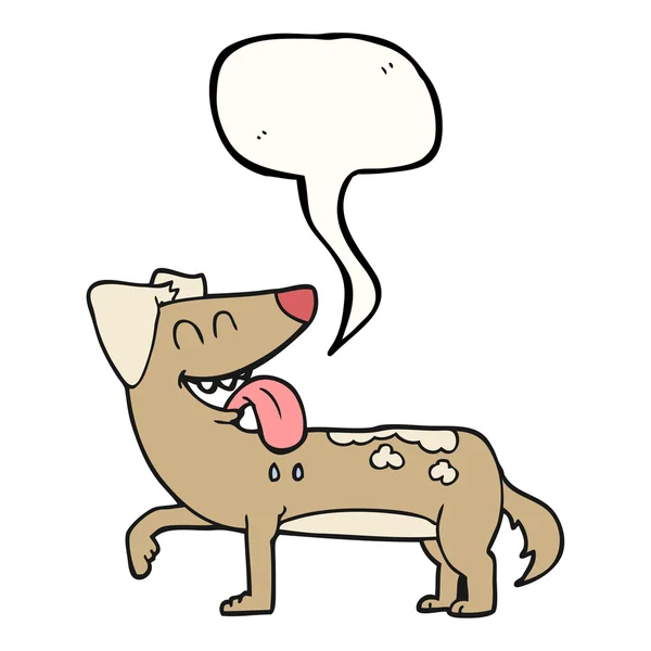 Řeč bublina kreslený supící pes — Stockový vektor