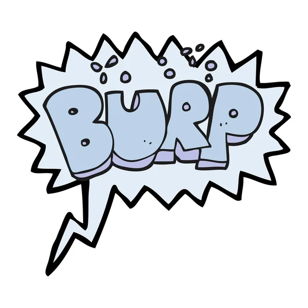 Toespraak bubble cartoon burp tekst — Stockvector