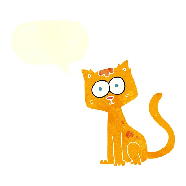 フリーハンドのレトロ漫画猫 — ストックベクタ