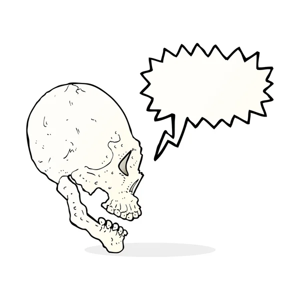 Ilustração do crânio com bolha de fala — Vetor de Stock