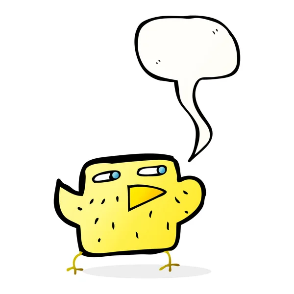 Pájaro de dibujos animados con burbuja del habla — Archivo Imágenes Vectoriales