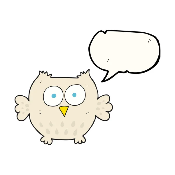 Speech bubble cartoon happy owl — Stock Vector