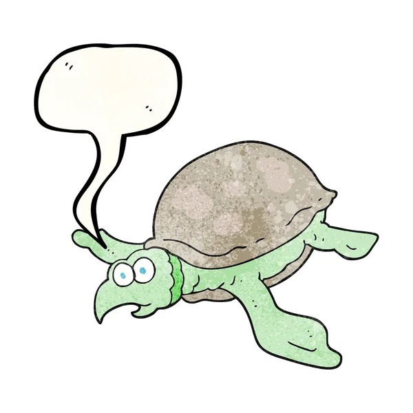 Konuşma balonu dokulu karikatür kaplumbağa — Stok Vektör