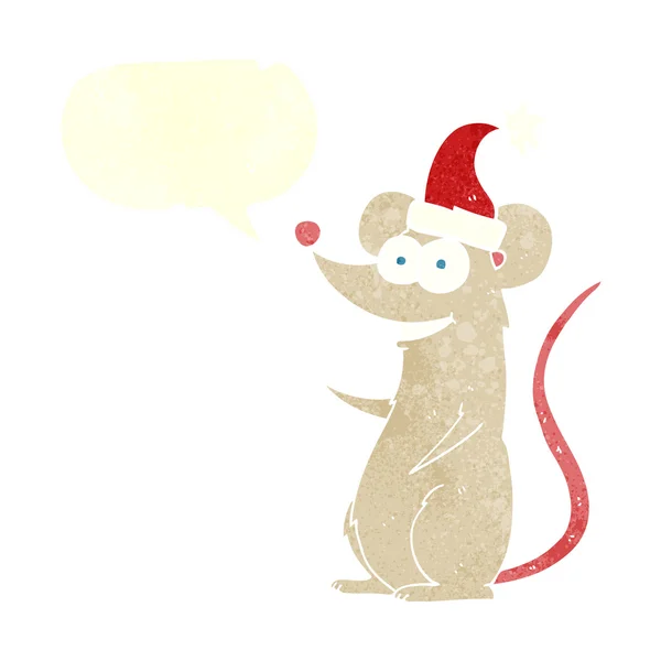 Ratón de dibujos animados retro a mano alzada usando — Vector de stock