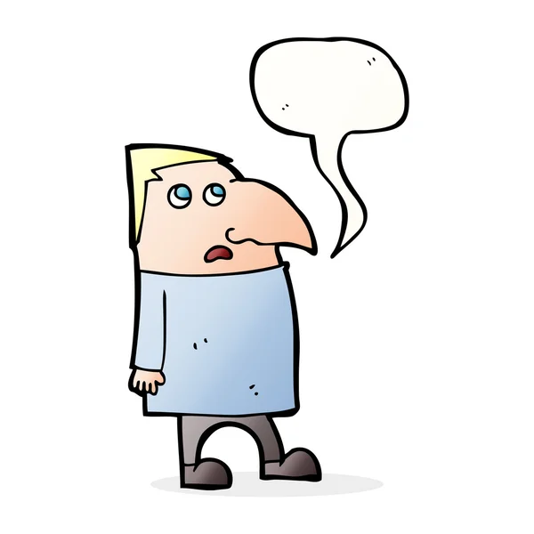 Cartoon homem preocupado com bolha de fala — Vetor de Stock