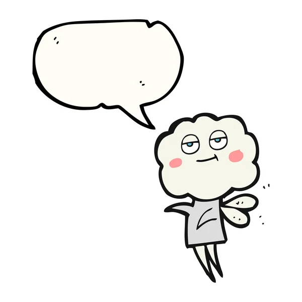 Speech bubble cartoon cute cloud head imp — Stock Vector