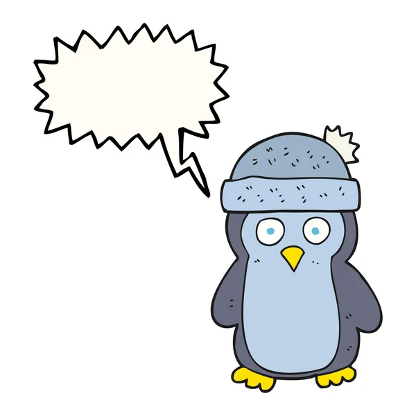 Sprechblase Cartoon-Pinguin — Stockvektor