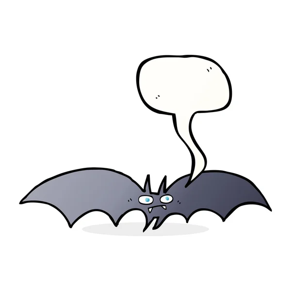 Cartoon vampire bat with speech bubble — Stock Vector