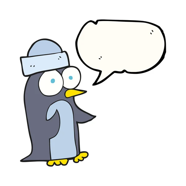 Tal bubbla tecknad pingvin — Stock vektor