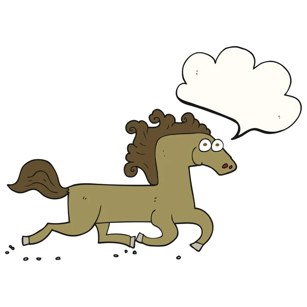 Toespraak bubble cartoon met paard — Stockvector