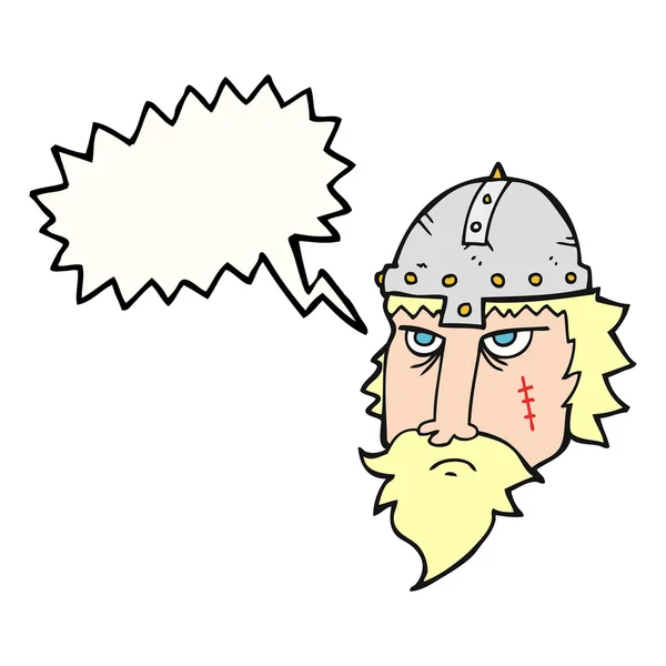 Speech bubble cartoon viking warrior — Stock Vector